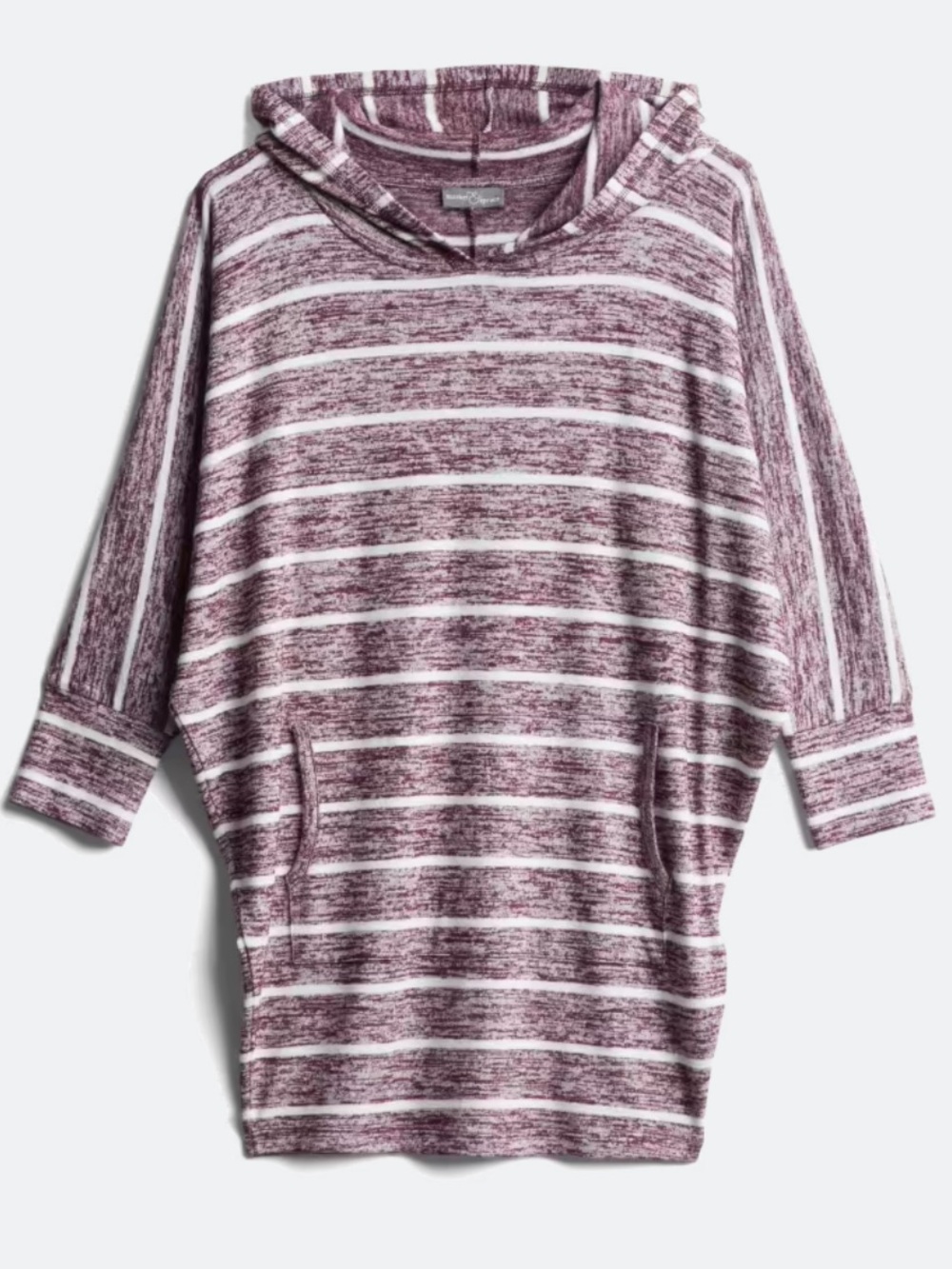 41 Hawthorn Striped Hooded Dolman Top in Mauve and White Stitch Fix